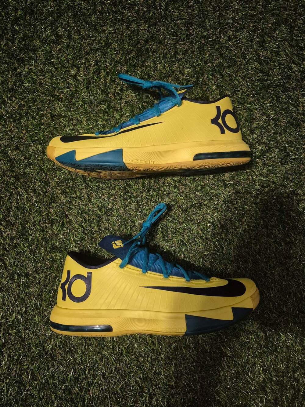 Nike KD 6 Seat Pleasant Basketball Shoes Yellow Teal